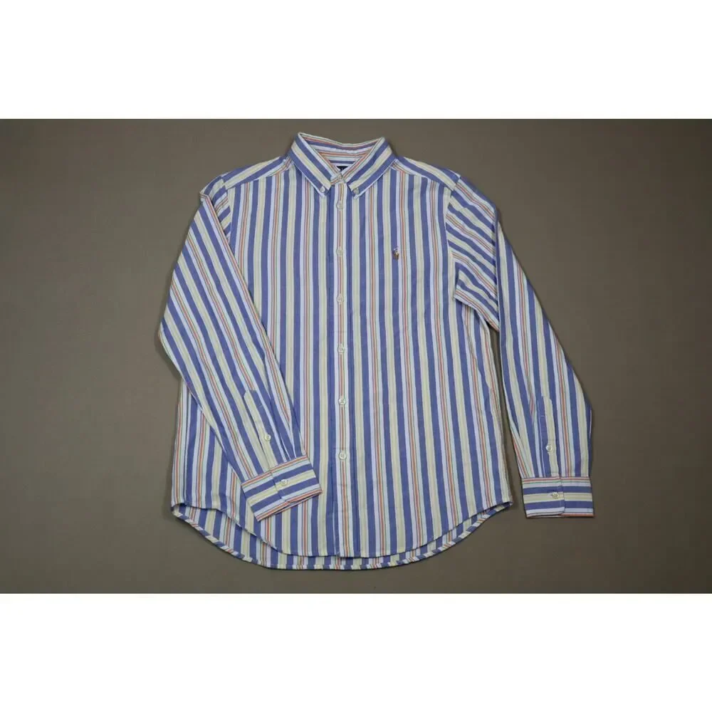 Polo Ralph Lauren Boys Blue and Yellow Striped Button Down Size‎ L(14-16)